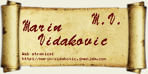 Marin Vidaković vizit kartica